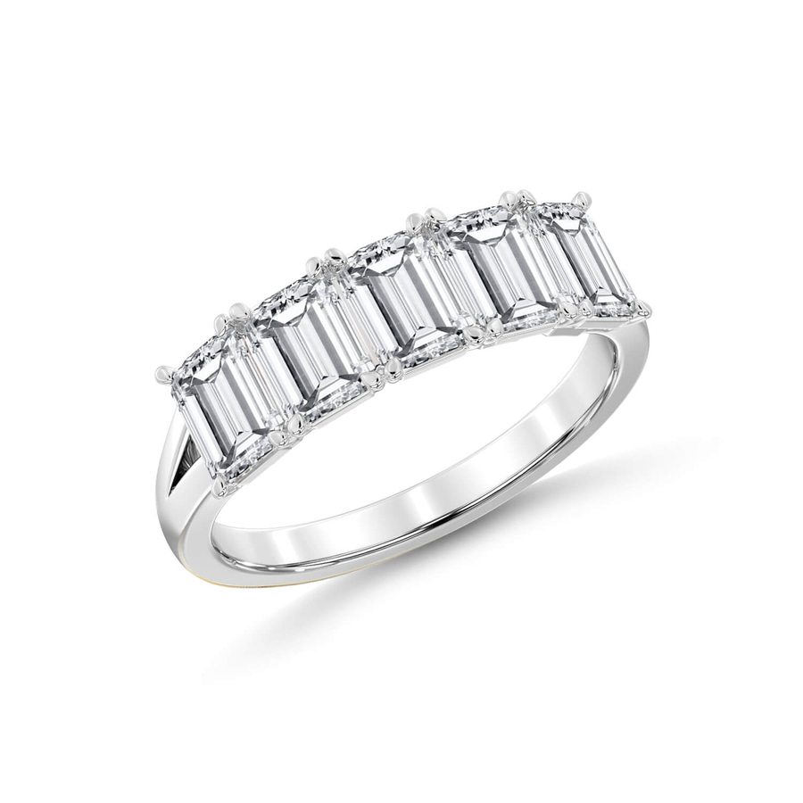9ct White Gold Thalia Emerald Lab Diamond Anniversary Band (1/2 Ct. Tw.) right