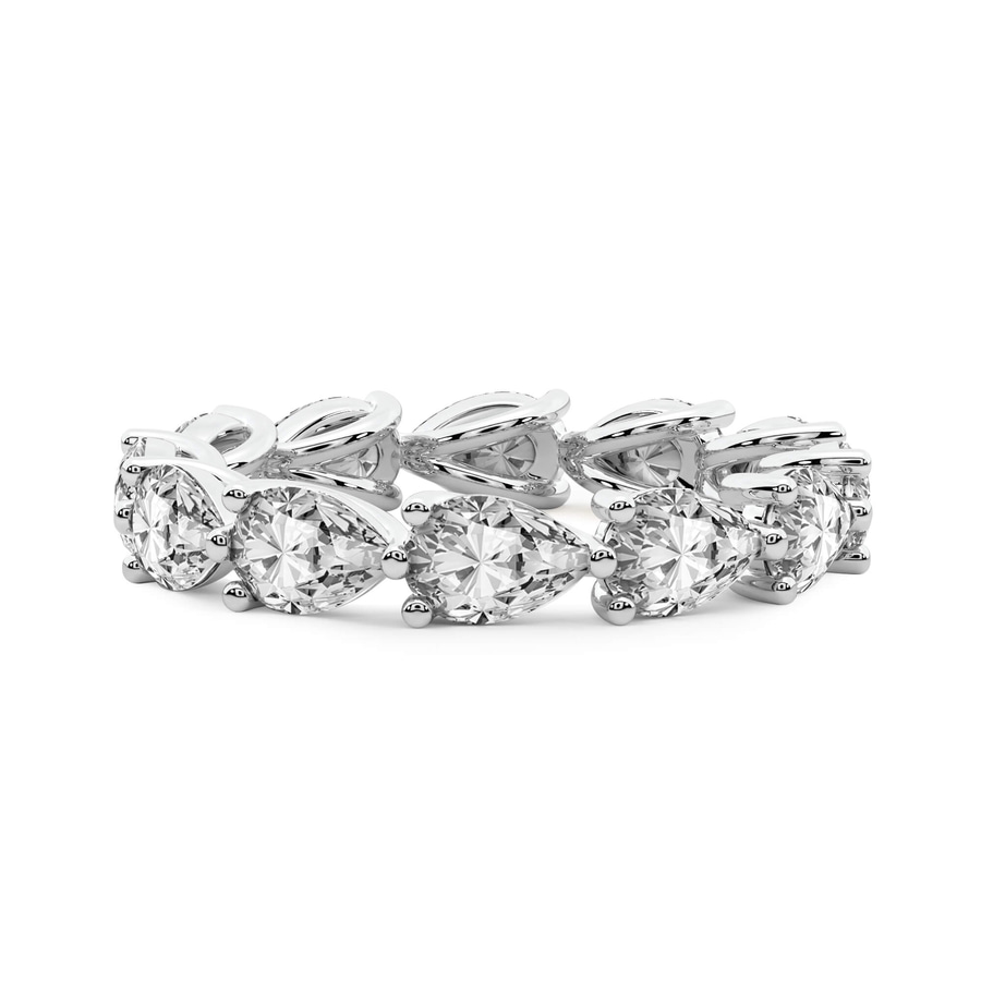 14ct White Gold Lily Pear Lab Diamond Eternity Ring (8 Ct. Tw.) front image