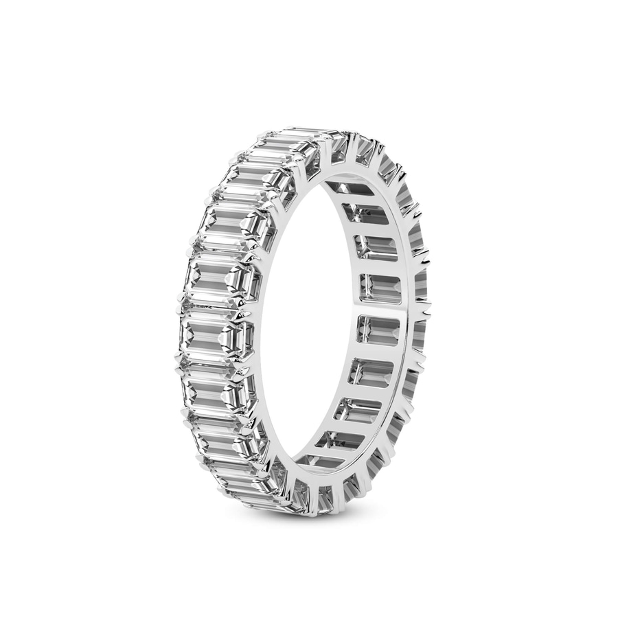 9ct White Gold Riley Emerald Lab Diamond Eternity Ring (3 Ct. Tw.) standing product image one