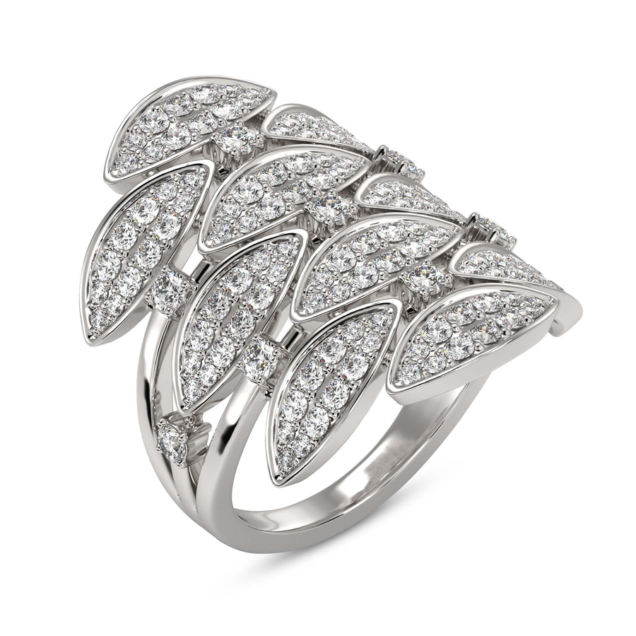 14kt White Gold Intertwined Cocktail Ring (3/4 Ct. Tw.) front image