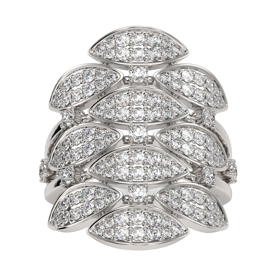 14kt White Gold Intertwined Cocktail Ring (3/4 Ct. Tw.) right
