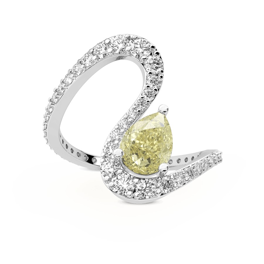 10kt White Gold The Sun and the Stars Colored Lab Diamond Ring (1 3/4 Ct. Tw.) left