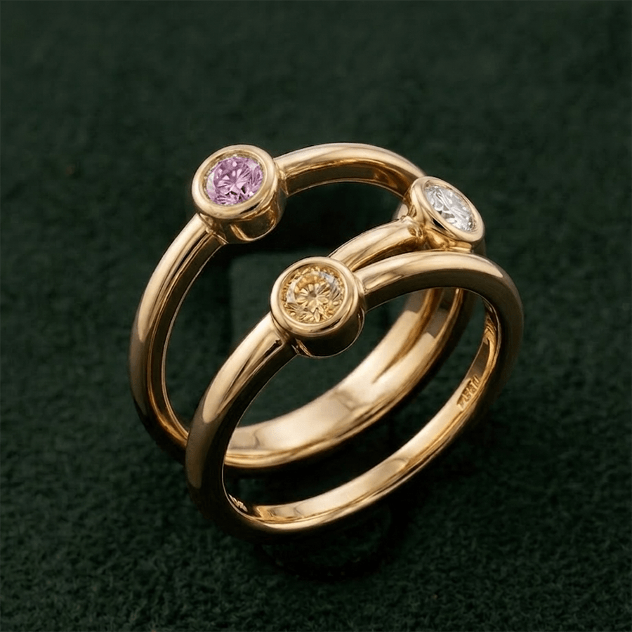 10kt White Gold Shooting Stars Colored Lab Diamond Ring (2 Ct. Tw.) color product image one