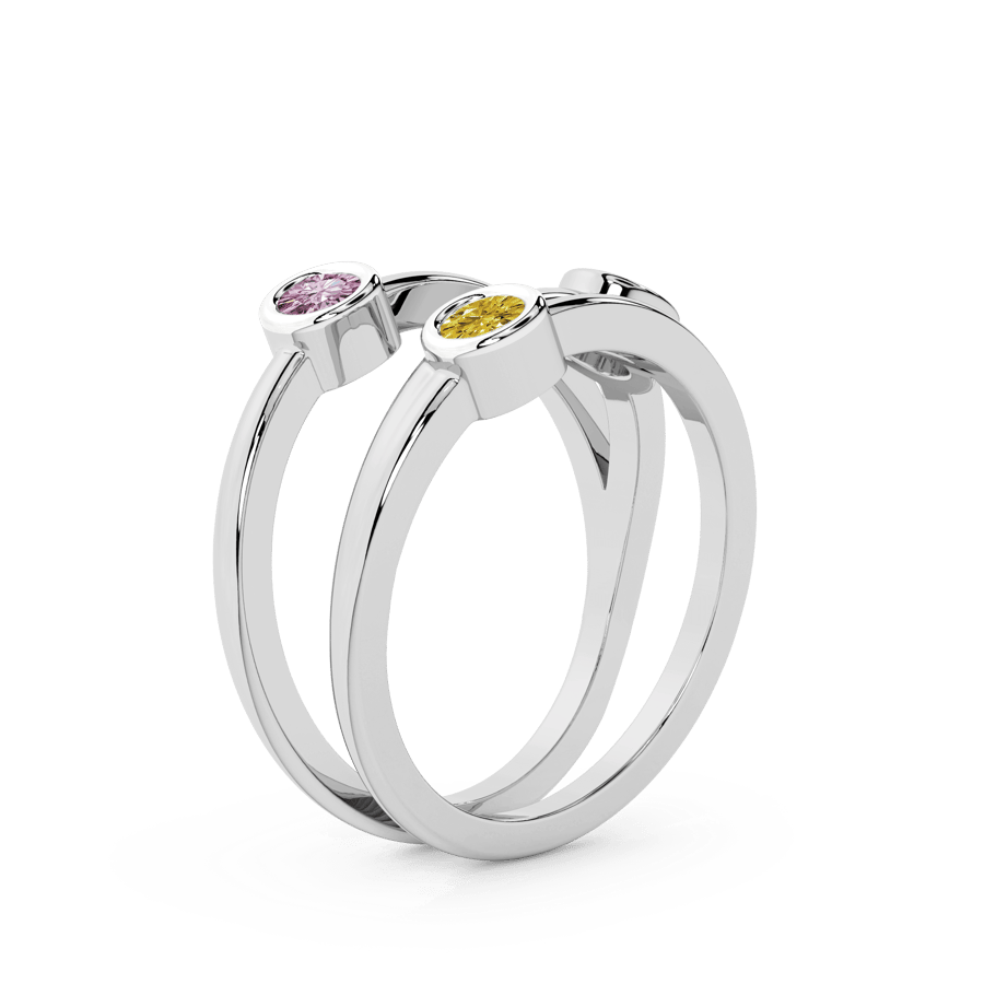 10kt White Gold Shooting Stars Colored Lab Diamond Ring (2 Ct. Tw.) standing product image one