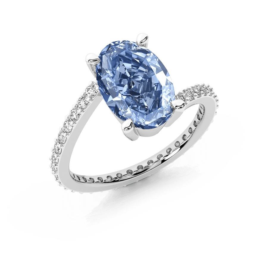 10kt White Gold Skyborne Colored Lab Diamond Ring (3 Ct. Tw.) front image