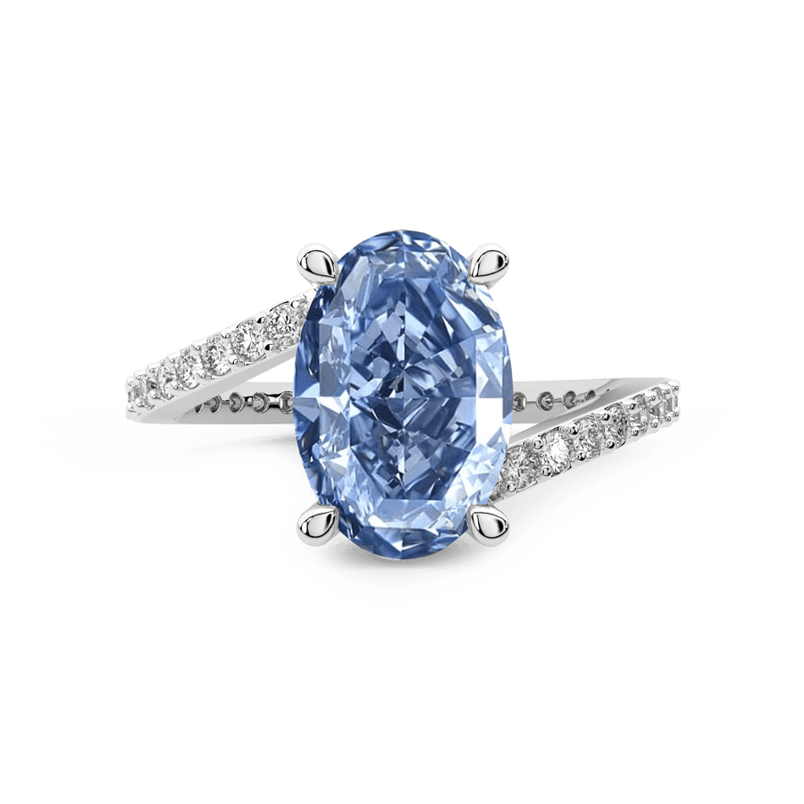 10kt White Gold Skyborne Colored Lab Diamond Ring (3 Ct. Tw.) left