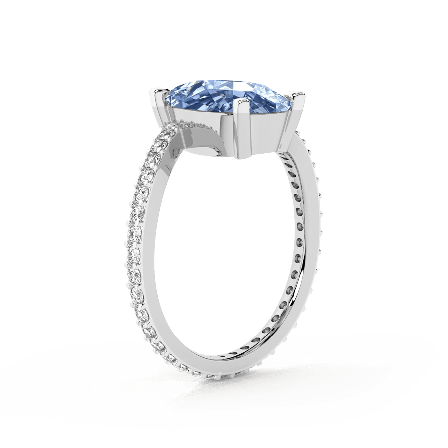 10kt White Gold Skyborne Colored Lab Diamond Ring (3 Ct. Tw.) right