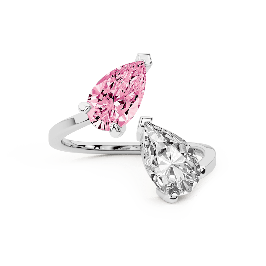 10kt White Gold Break of Dawn Colored Lab Diamond Ring (2 Ct. Tw.) left
