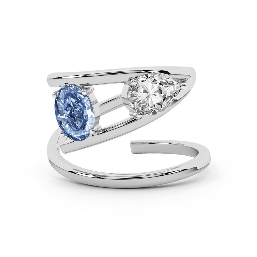 10kt White Gold Before the Rainbow Colored Lab Diamond Ring (1 Ct. Tw.) left