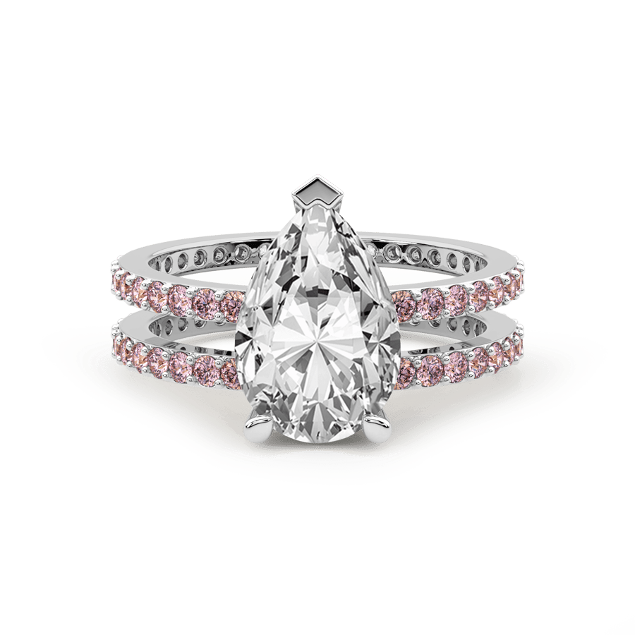 10kt White Gold Aurora Colored Lab Diamond Ring (3 Ct. Tw.) side right image one