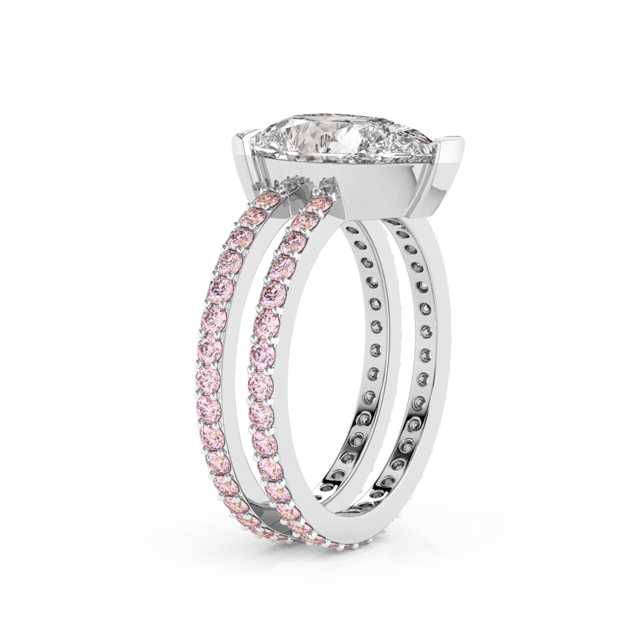 10kt White Gold Aurora Colored Lab Diamond Ring (3 Ct. Tw.) standing product image one