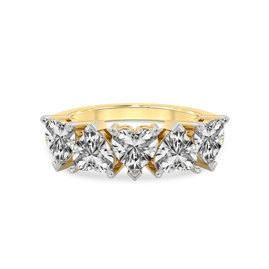 10kt Yellow Gold Octavia Heart Lab Diamond Anniversary Band (7 Ct. Tw.) front image