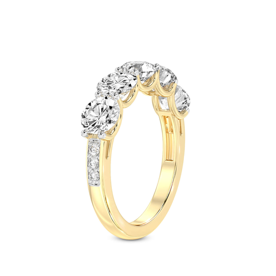 10kt Yellow Gold Camille Round Lab Diamond Anniversary Band (3 Ct. Tw.) left