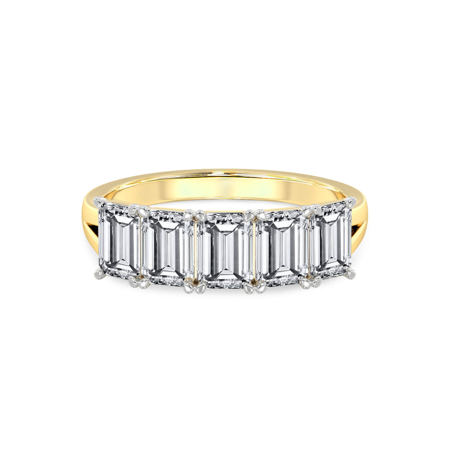 14ct Yellow Gold Thalia Emerald Lab Diamond Anniversary Band (7 Ct. Tw.) front image