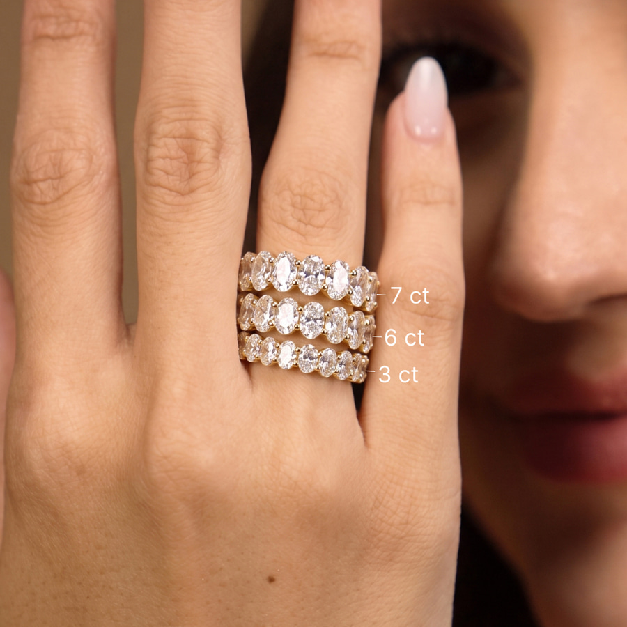9ct Yellow Gold Camila Oval Lab Diamond Eternity Ring (2 Ct. Tw.) color product image two