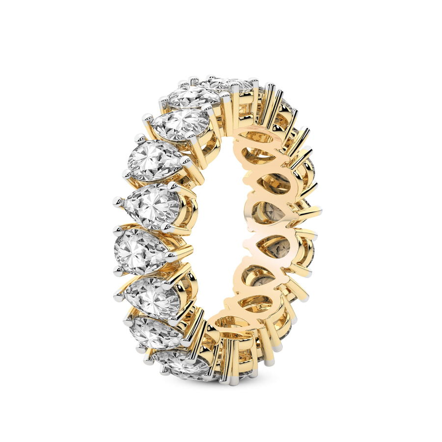 14kt Yellow Gold Fable Pear Lab Diamond Eternity Ring (3 Ct. Tw.) left