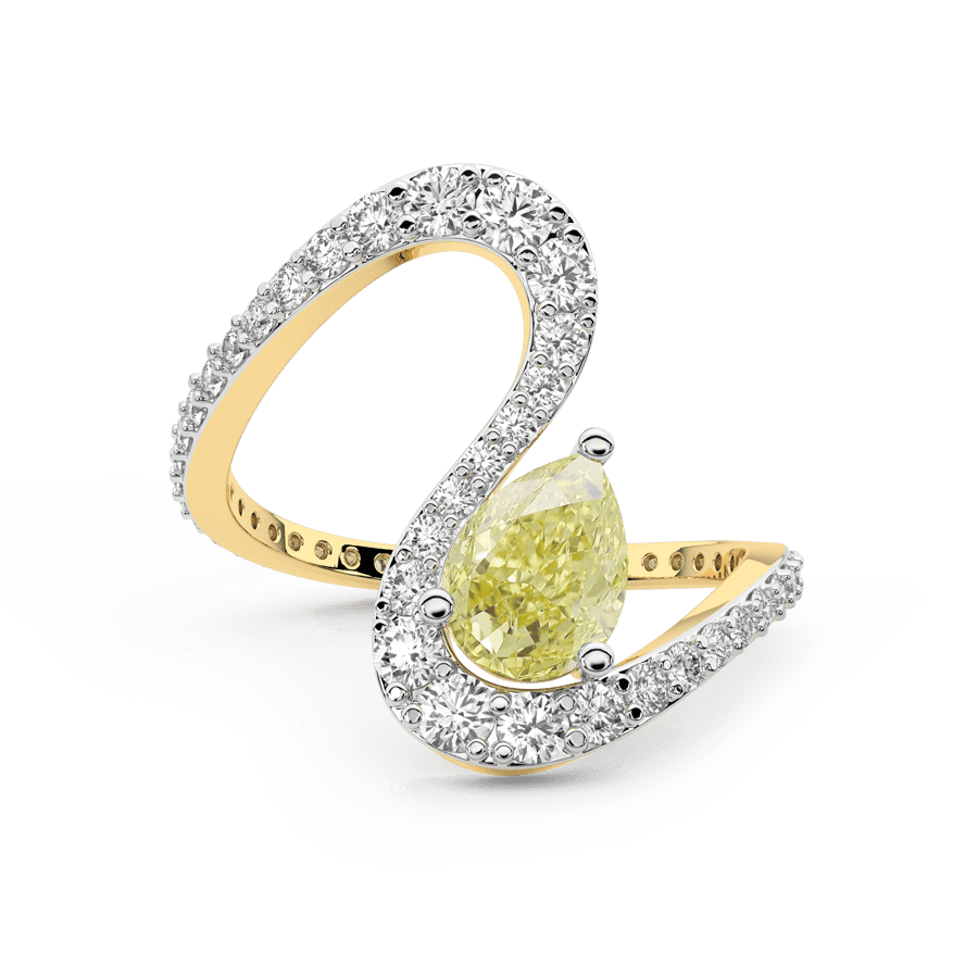 10kt Yellow Gold The Sun and the Stars Colored Lab Diamond Ring (1 3/4 Ct. Tw.) front image