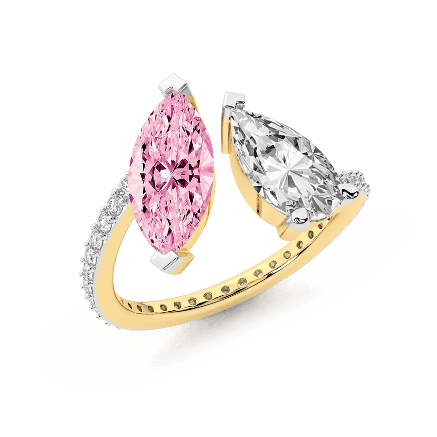 14kt Yellow Gold Day and Night Colored Lab Diamond Ring (3 Ct. Tw.) front image
