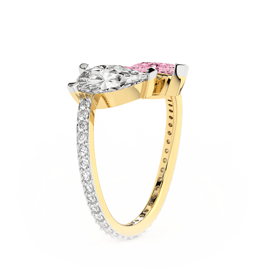14kt Yellow Gold Day and Night Colored Lab Diamond Ring (3 Ct. Tw.) right