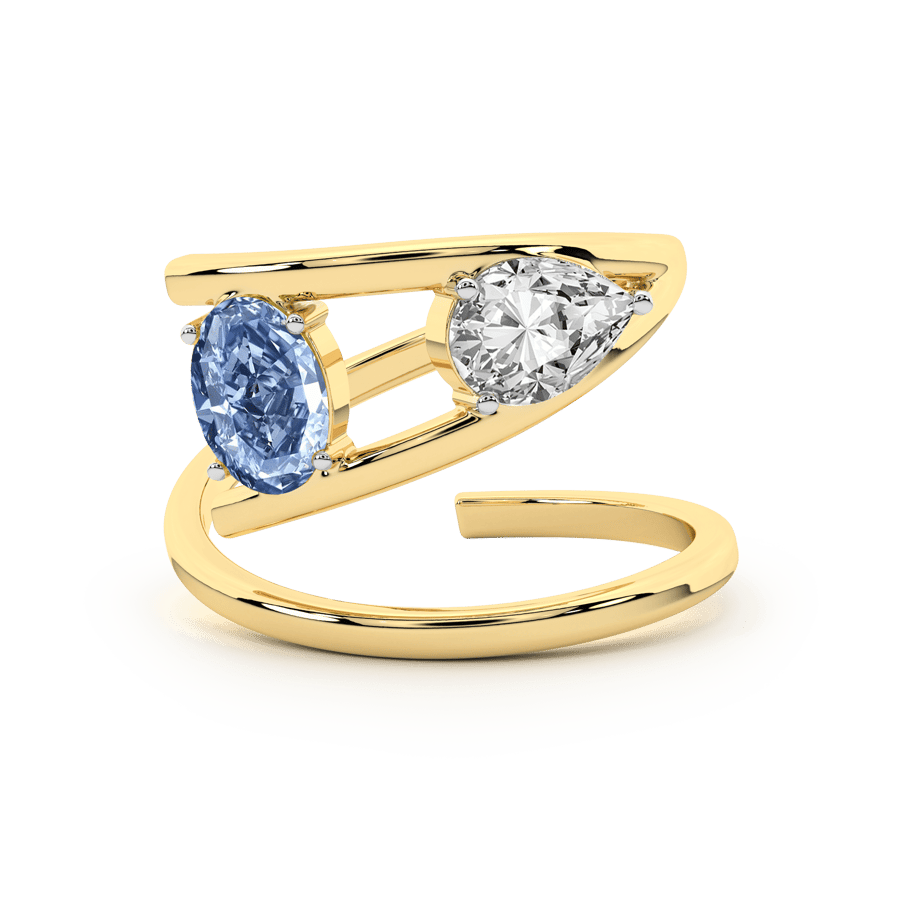 18kt Yellow Gold Before the Rainbow Colored Lab Diamond Ring (1 Ct. Tw.) left