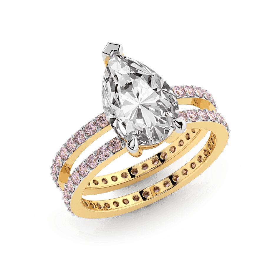 10kt Yellow Gold Aurora Colored Lab Diamond Ring (3 Ct. Tw.) front image