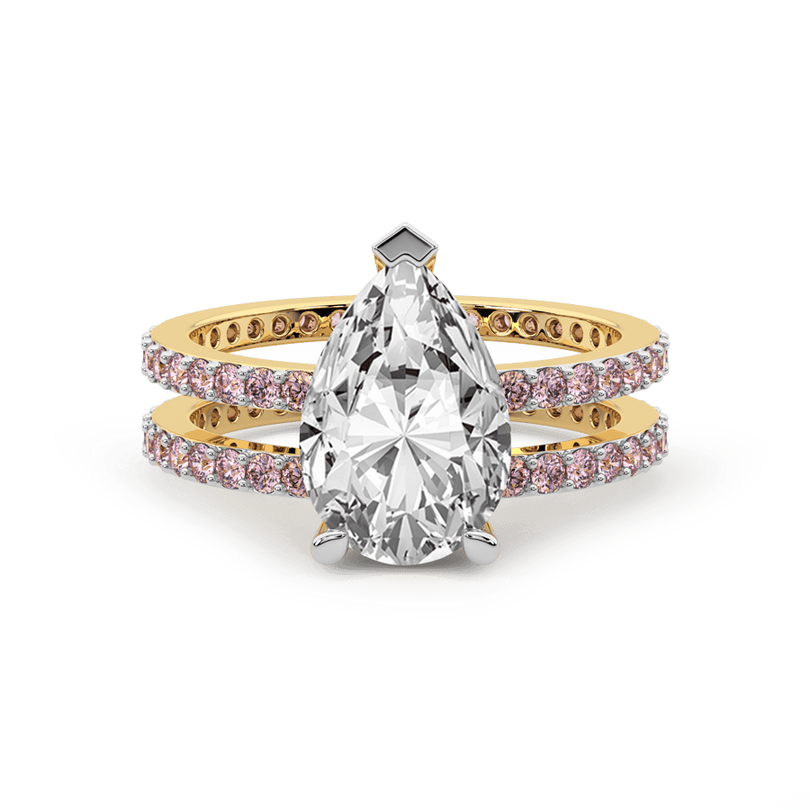 10kt Yellow Gold Aurora Colored Lab Diamond Ring (3 Ct. Tw.) side right image one
