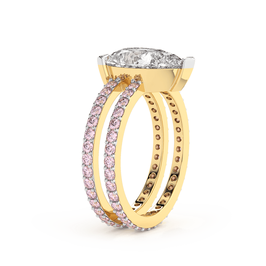 10kt Yellow Gold Aurora Colored Lab Diamond Ring (3 Ct. Tw.) standing product image one