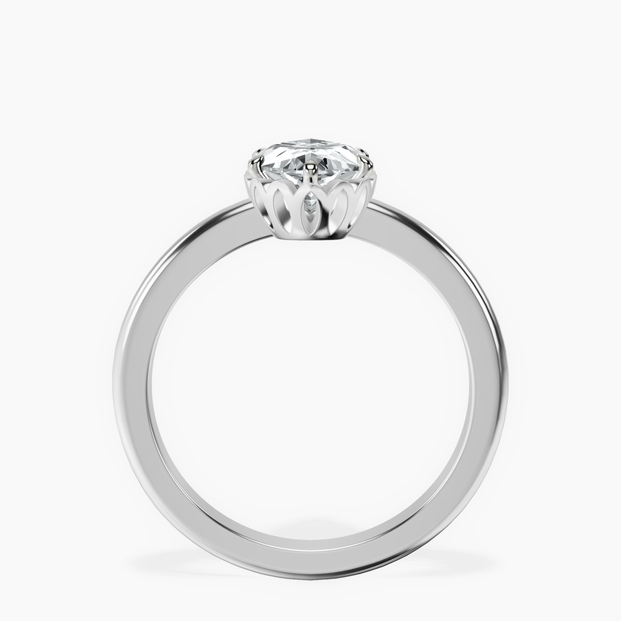 18kt White Gold Malissa Solitaire Lab Diamond Ring side right image one
