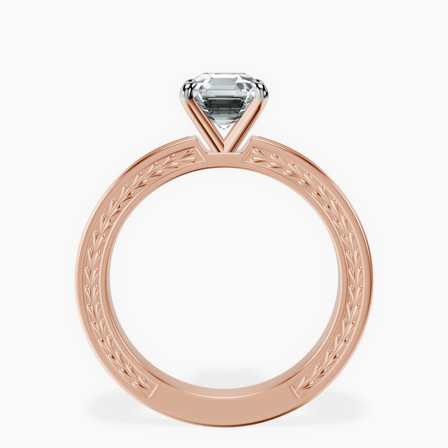 10kt Rose Gold Ivory Vintage Solitaire Lab Diamond Ring side right image one