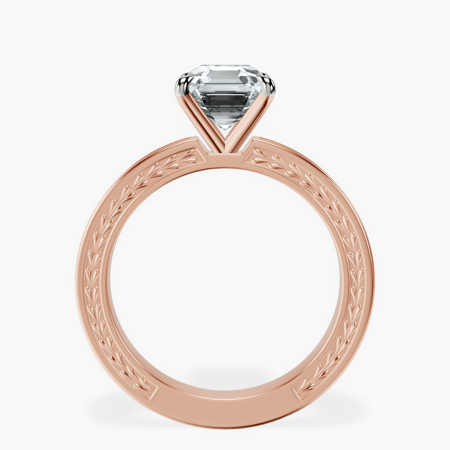 14ct Rose Gold Ivory Vintage Solitaire Lab Diamond Ring side right image one