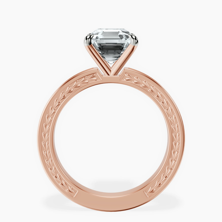 10kt Rose Gold Ivory Vintage Solitaire Lab Diamond Ring side right image one