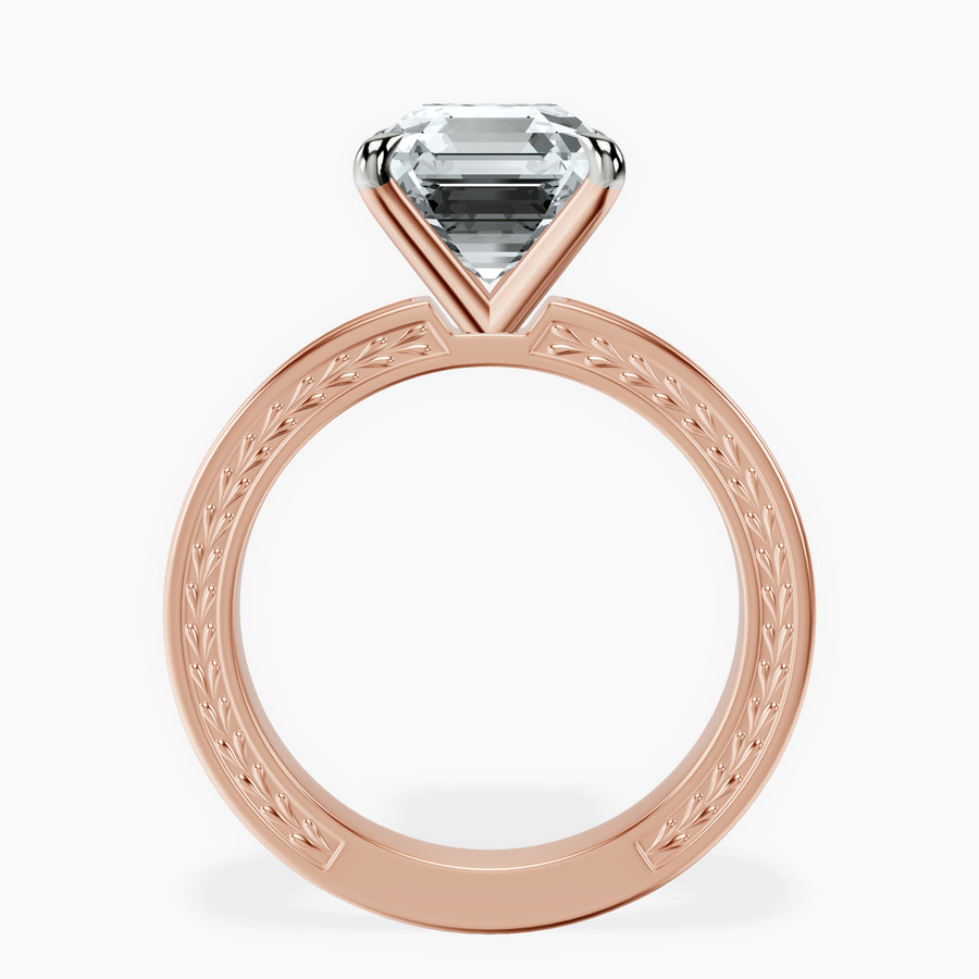 14kt Rose Gold Ivory Vintage Solitaire Lab Diamond Ring side right image one