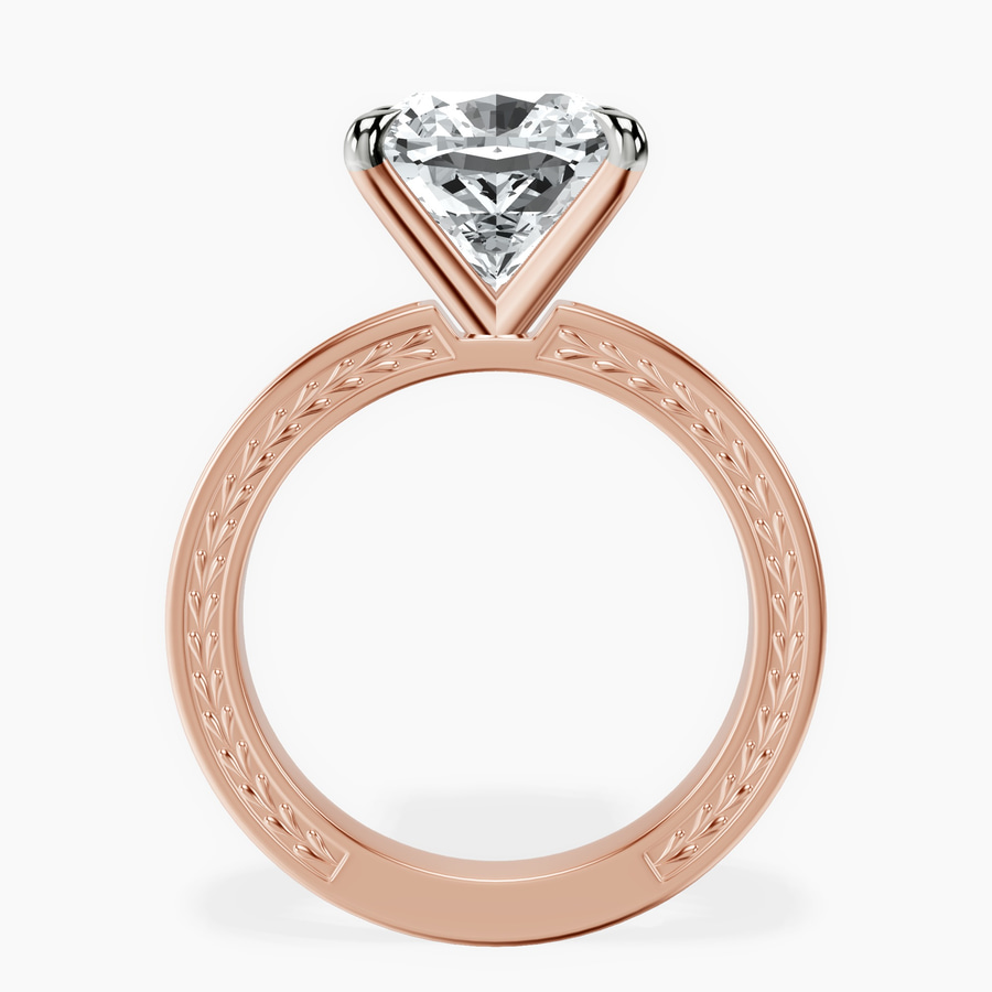 10kt Rose Gold Ivory Vintage Solitaire Lab Diamond Ring side right image one