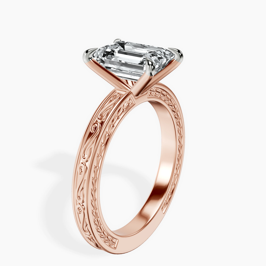 10kt Rose Gold Ivory Vintage Solitaire Lab Diamond Ring standing product image one