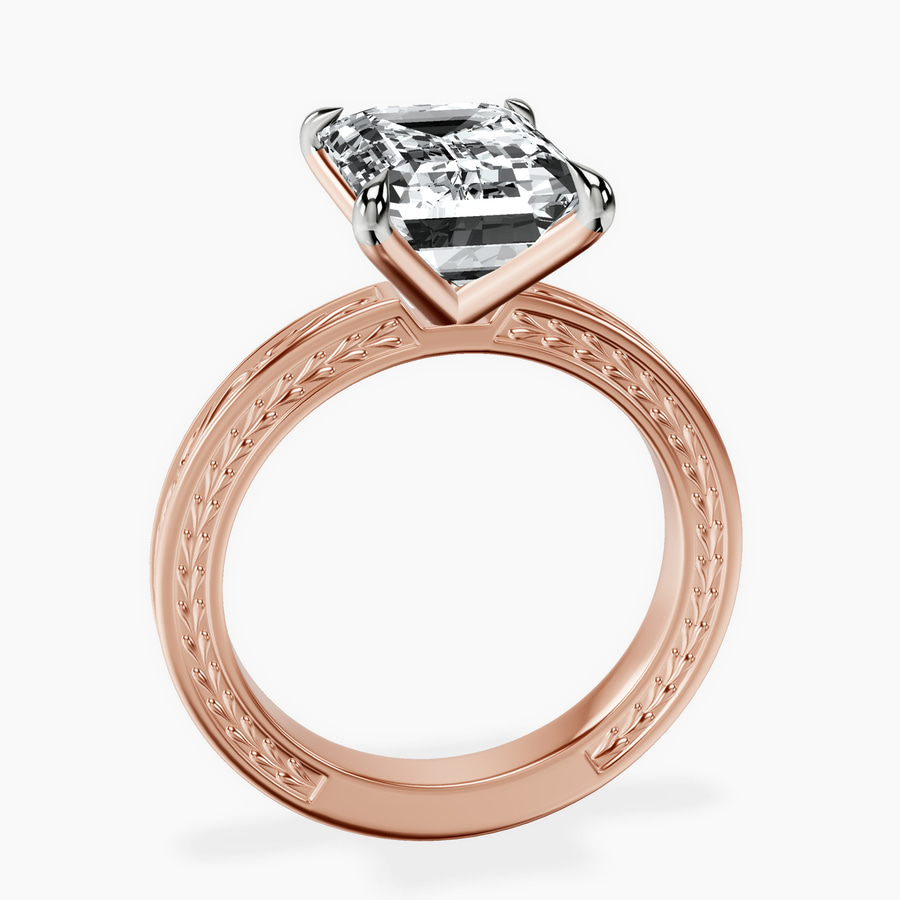 10kt Rose Gold Ivory Vintage Solitaire Lab Diamond Ring side right image one