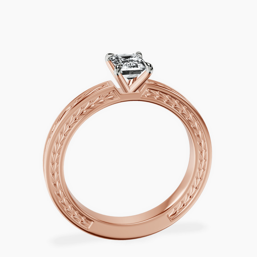 10kt Rose Gold Ivory Vintage Solitaire Lab Diamond Ring side right image one