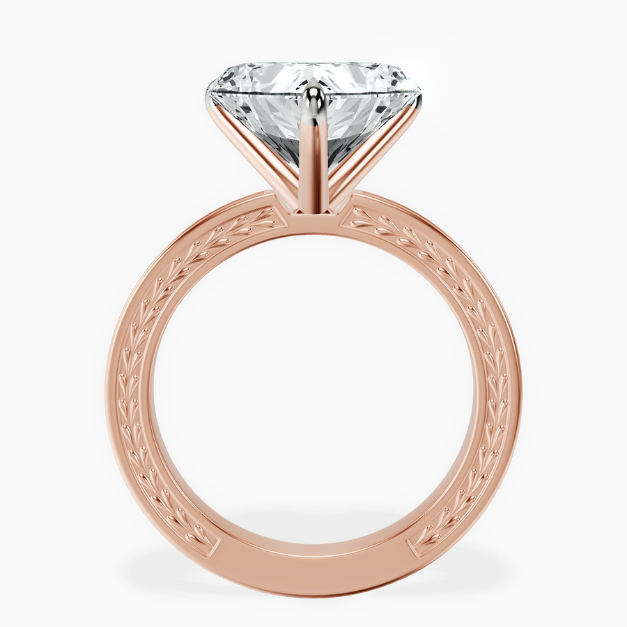 14kt Rose Gold Ivory Vintage Solitaire Lab Diamond Ring side right image one