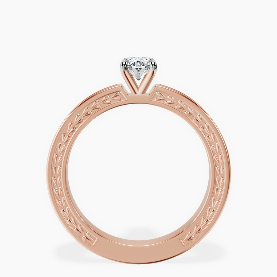 10kt Rose Gold Ivory Vintage Solitaire Lab Diamond Ring side right image one