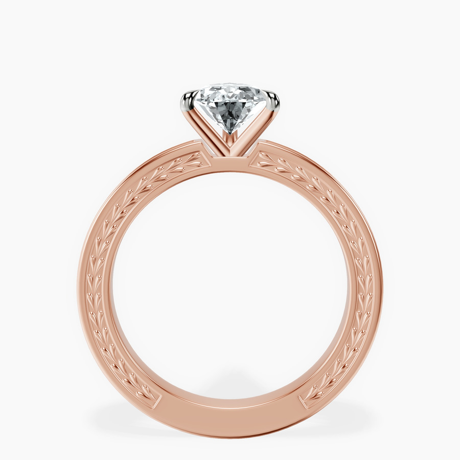 10kt Rose Gold Ivory Vintage Solitaire Lab Diamond Ring side right image one