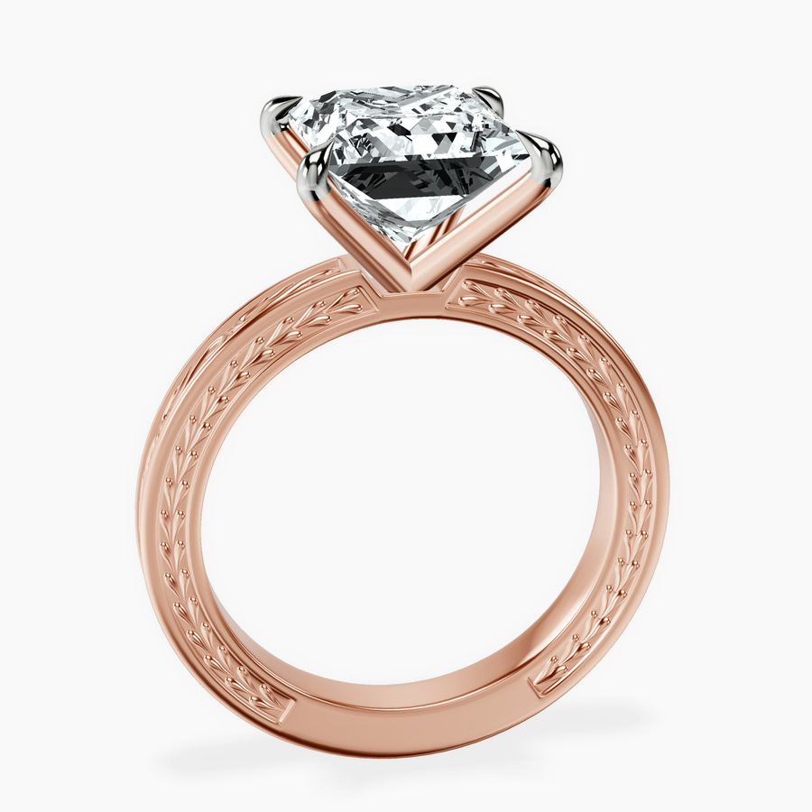 10kt Rose Gold Ivory Vintage Solitaire Lab Diamond Ring side right image one