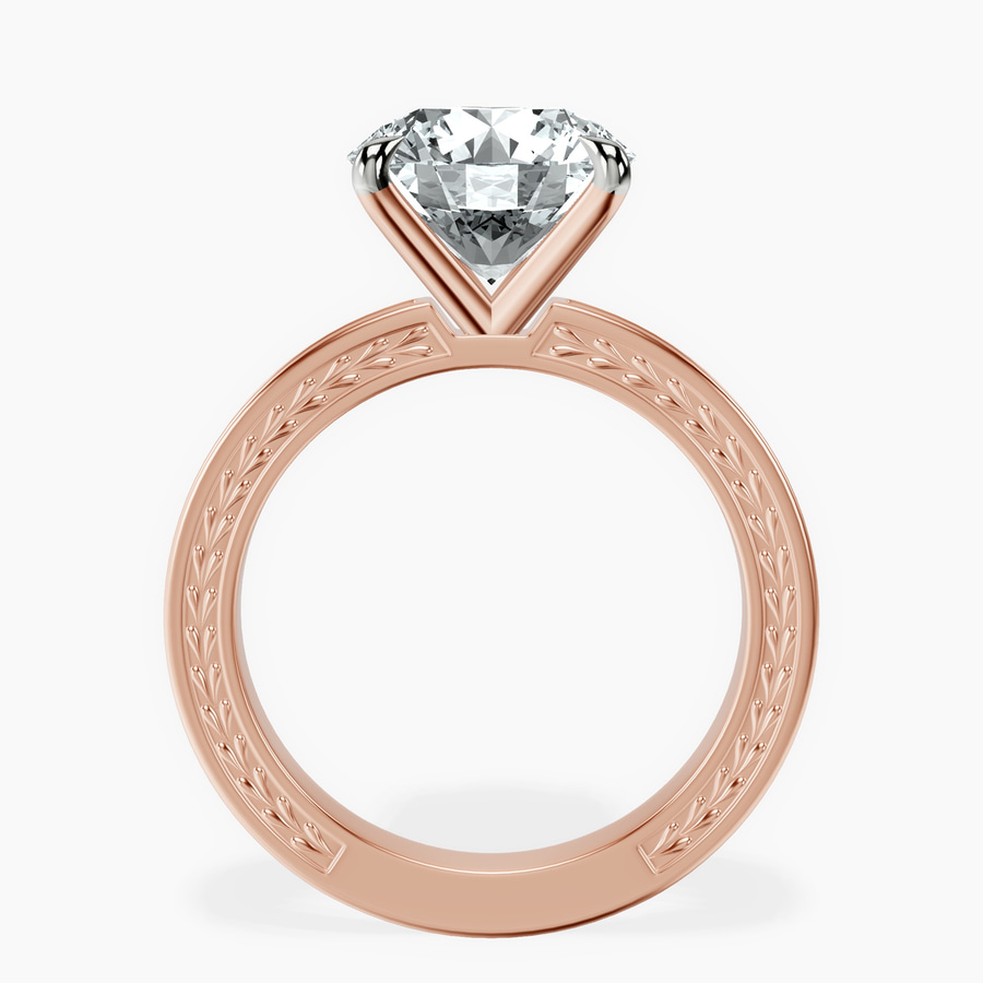 10kt Rose Gold Ivory Vintage Solitaire Lab Diamond Ring side right image one