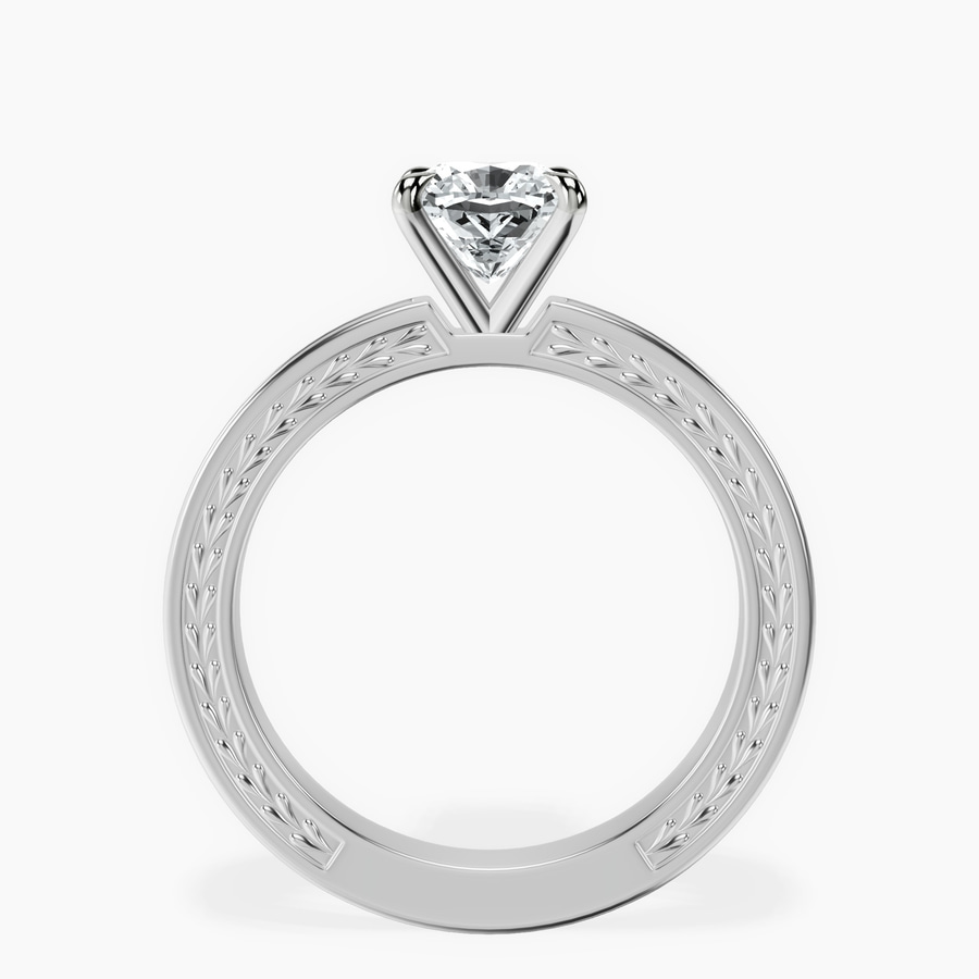 10kt White Gold Ivory Vintage Solitaire Lab Diamond Ring side right image one