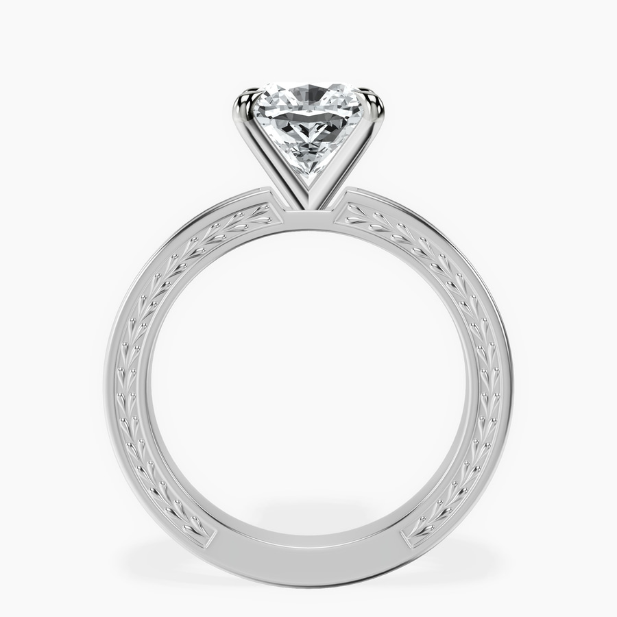 Platinum Ivory Vintage Solitaire Lab Diamond Ring side right image one