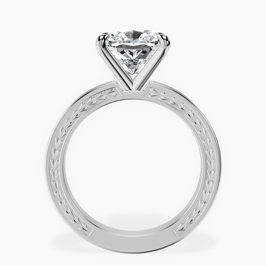 Platinum Ivory Vintage Solitaire Lab Diamond Ring side right image one