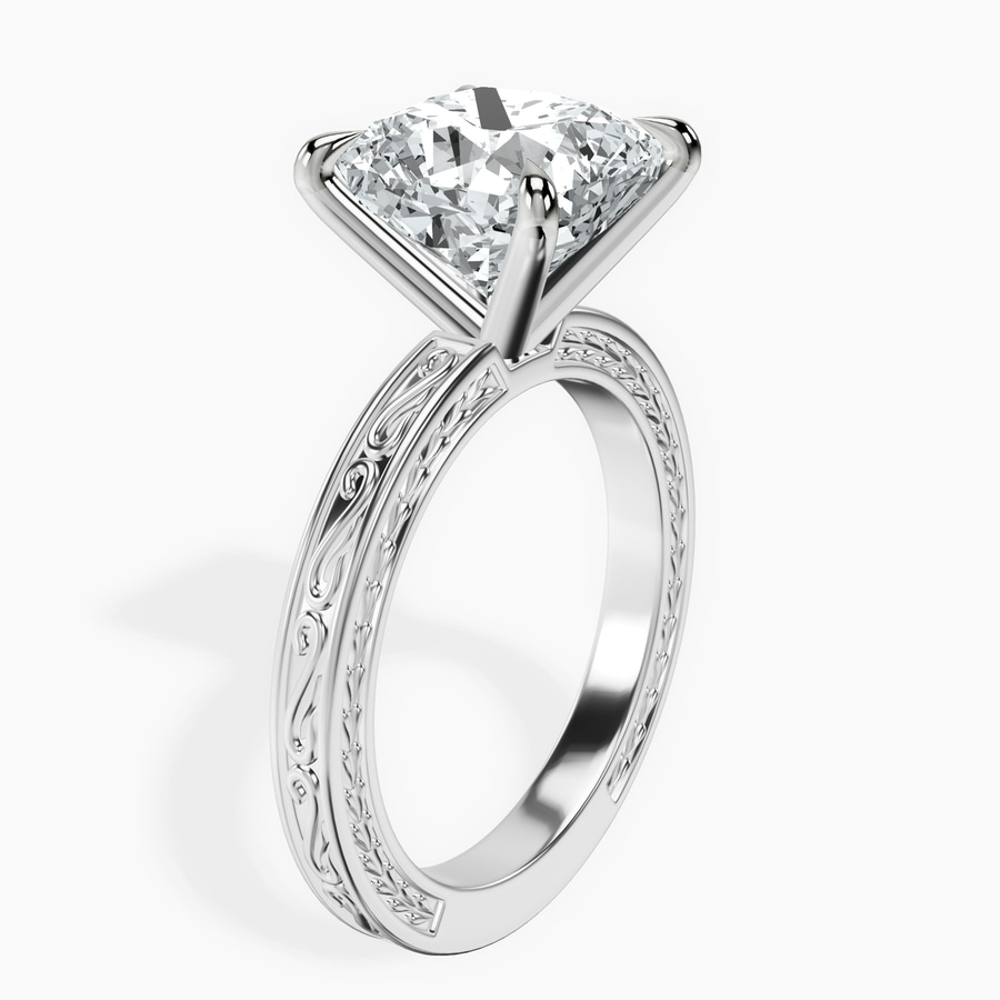 Platinum Ivory Vintage Solitaire Lab Diamond Ring standing product image one