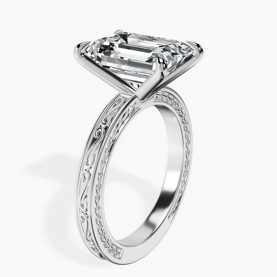 Platinum Ivory Vintage Solitaire Lab Diamond Ring standing product image one