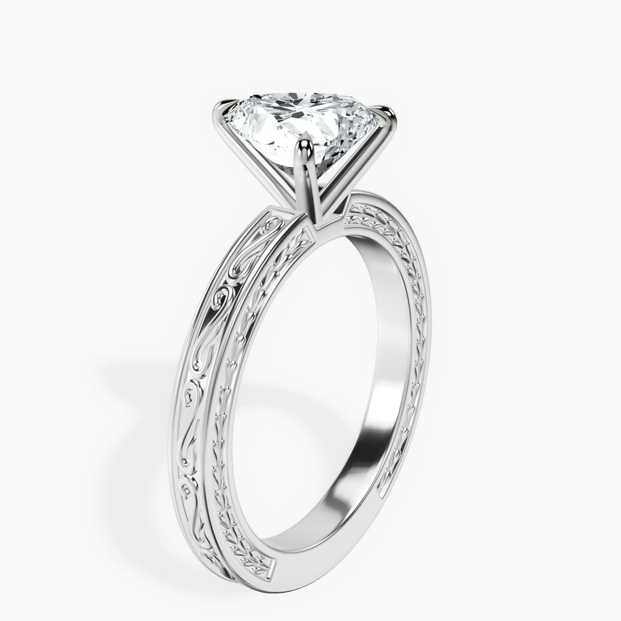 Platinum Ivory Vintage Solitaire Lab Diamond Ring standing product image one