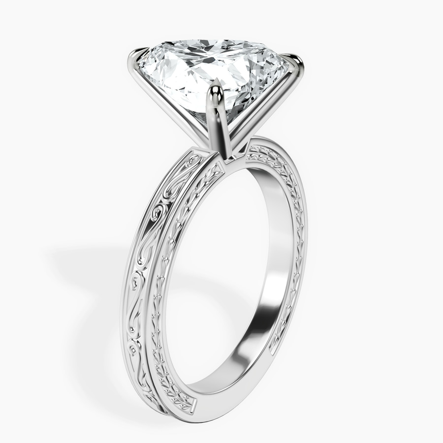 Platinum Ivory Vintage Solitaire Lab Diamond Ring standing product image one
