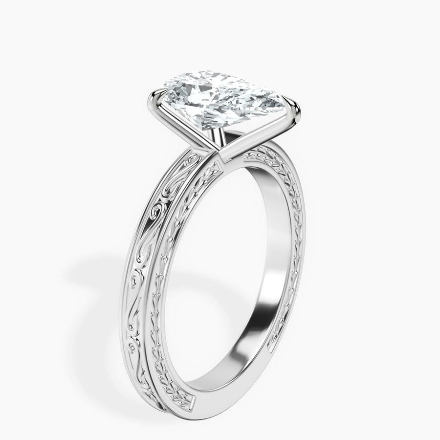 Platinum Ivory Vintage Solitaire Lab Diamond Ring standing product image one