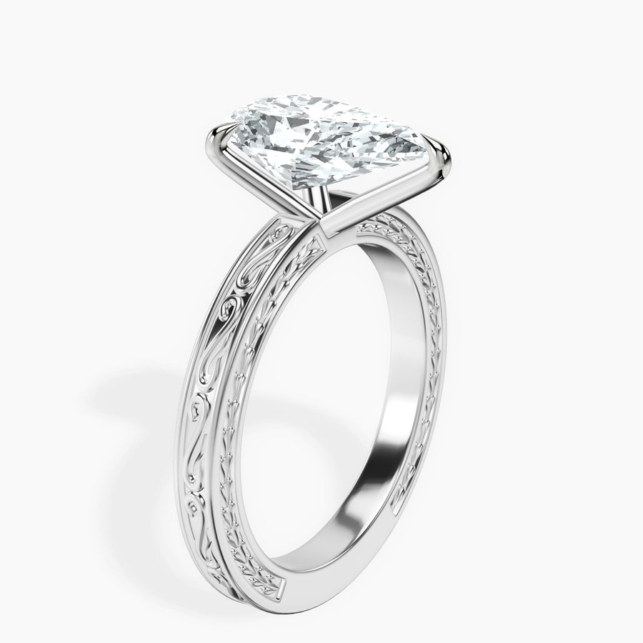 Platinum Ivory Vintage Solitaire Lab Diamond Ring standing product image one
